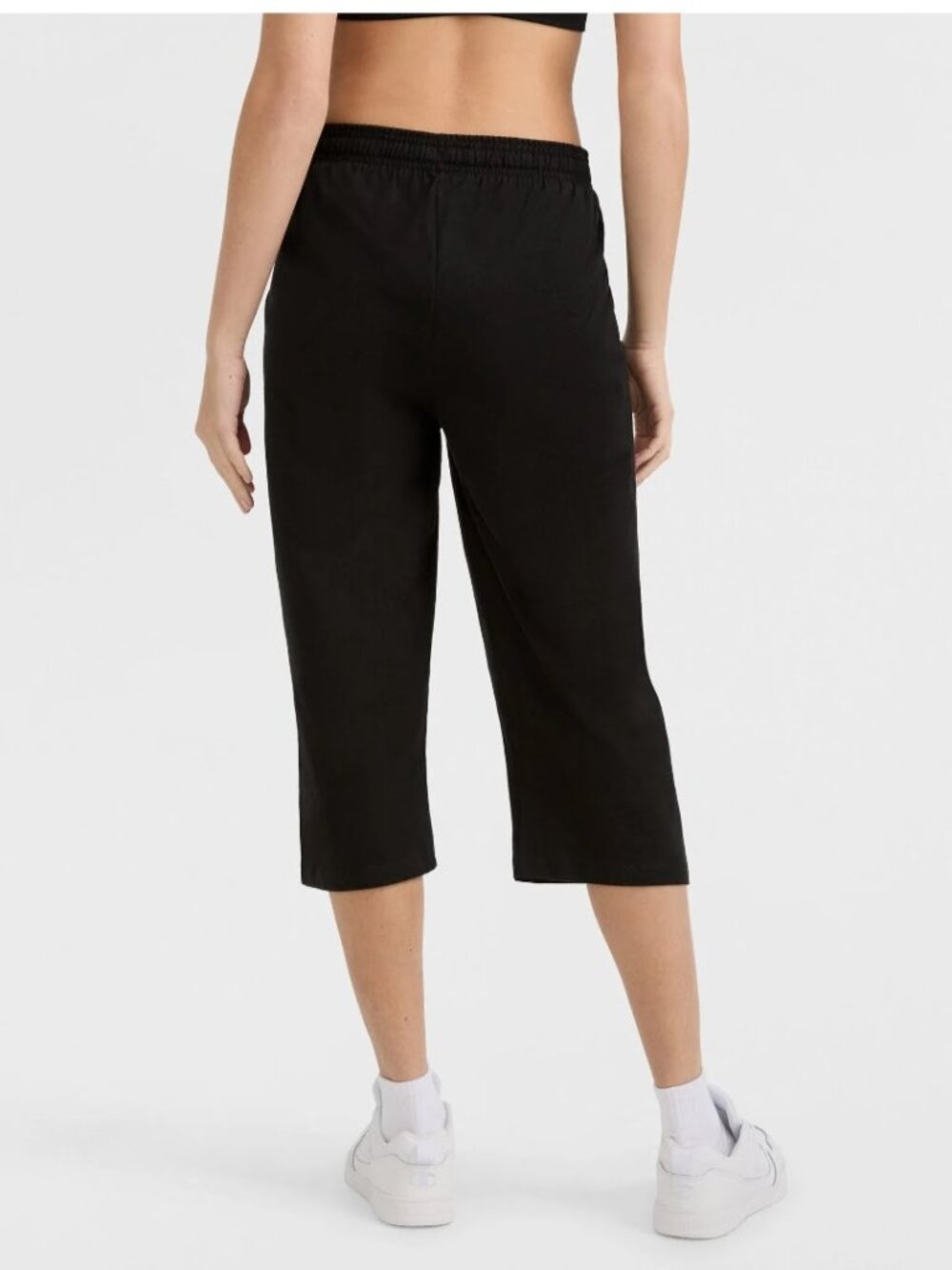 Champion Lightweight C Logo Lounge Capri in Black Athleisure Casual Women's XL - Picture 3 of 8